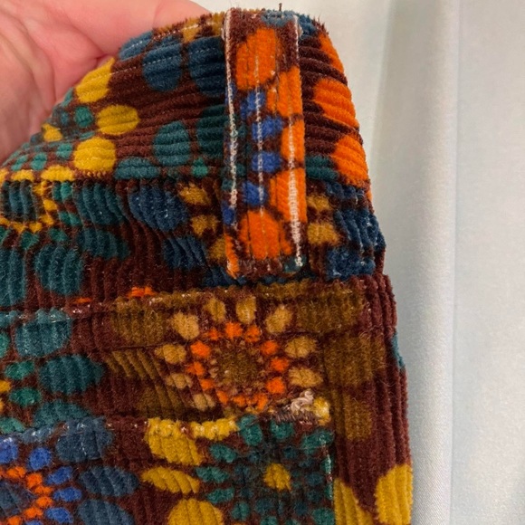 vintage miss sixty floral 70s style corduroy pants - Picture 8 of 8